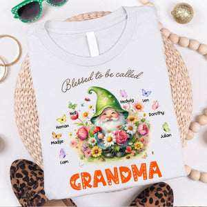 Personalized Grandma's Garden Flowers 100% Pure Cotton T-Shirt