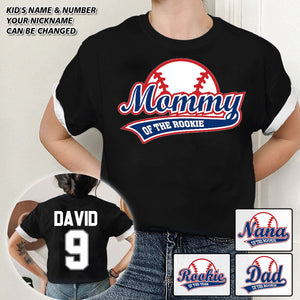 Personalized Mommy Daddy of the Rookie Baseball T-shirt