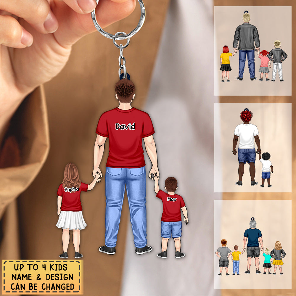 Personalized Dad Is My Hero，Gift For Dad Acrylic Keychain