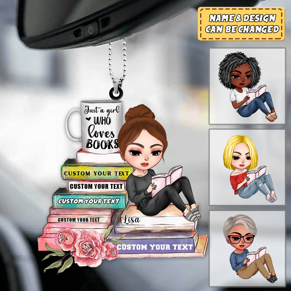 Personalized It's Not Hoarding If It's Books, Reading Girl Ornament