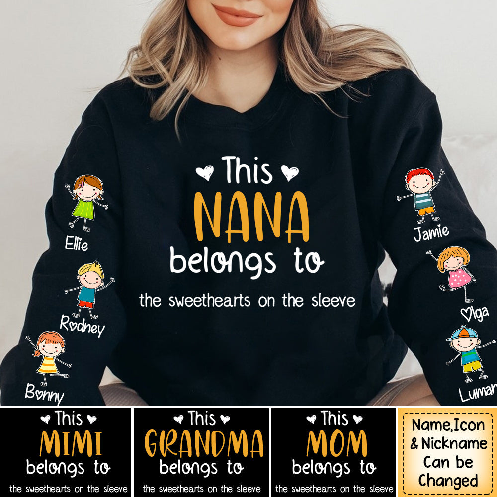 Personalized Grandma Belongs To Kids Sweatshirt