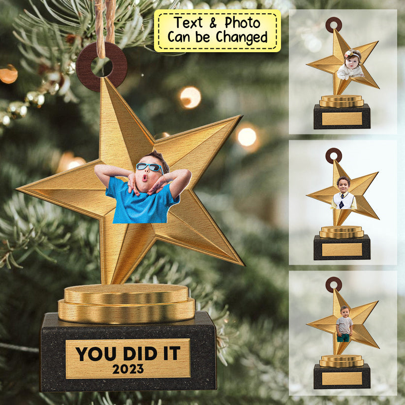 Personalized You Did It Acrylic Christmas Ornament