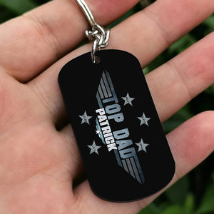 Personalized Top Dad Stainless Steel Keychain