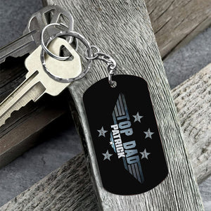 Personalized Top Dad Stainless Steel Keychain