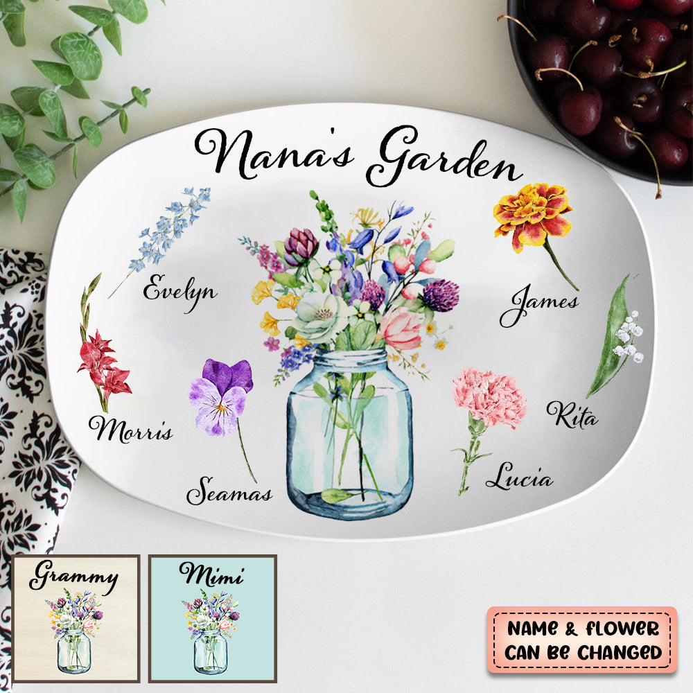 My Grandma's Garden - Family Personalized Custom Platter