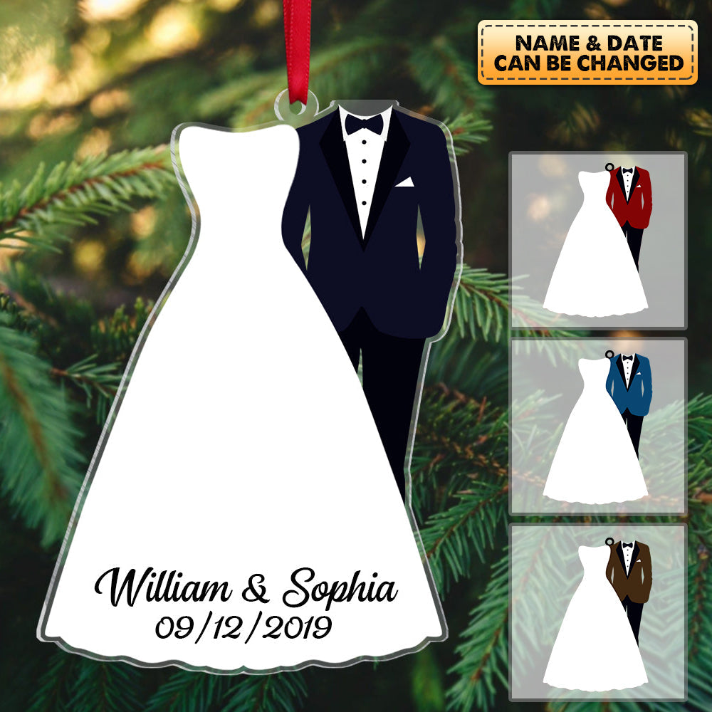 Personalized Newlywed Couple Christmas Ornament