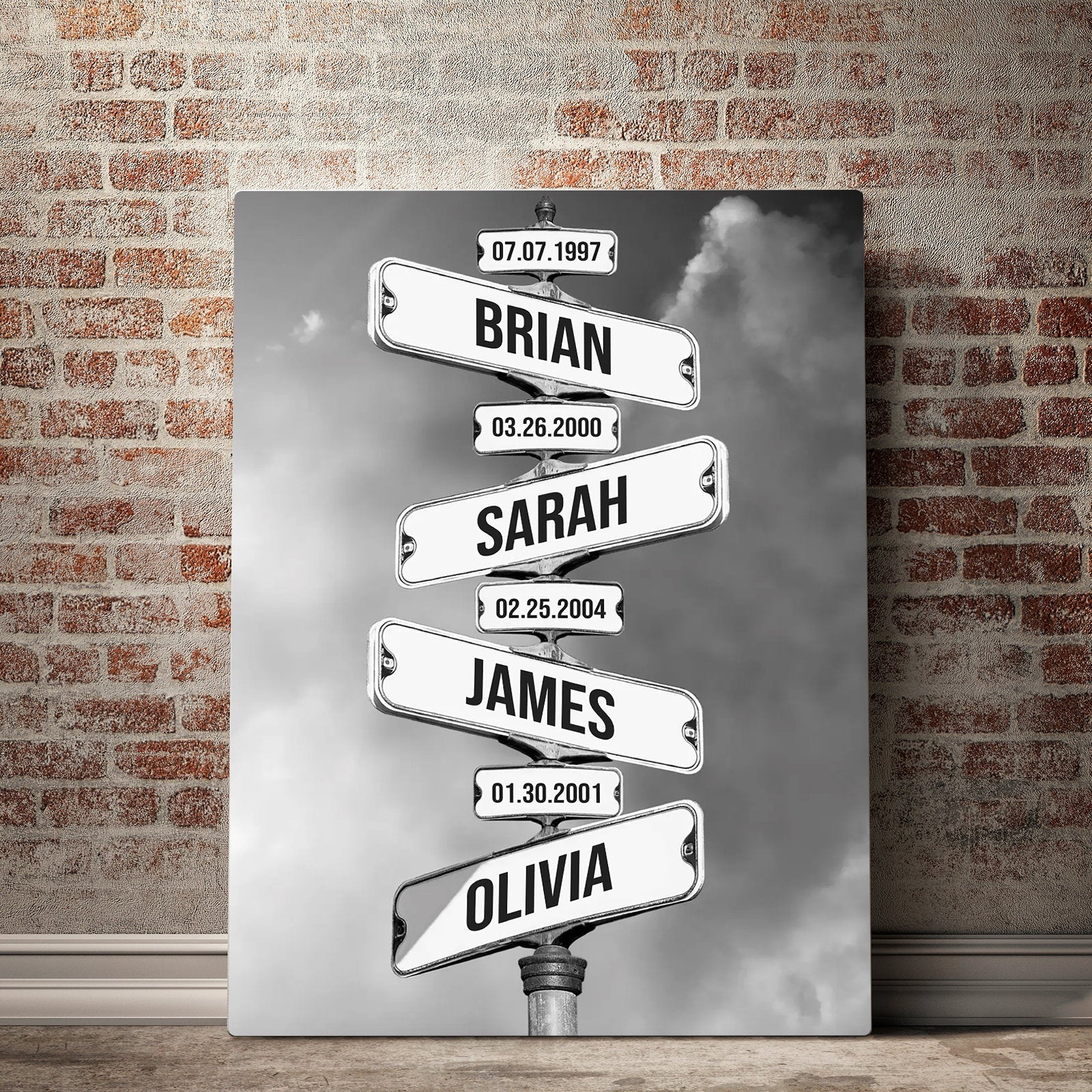 Personalized Canvas/Poster- "Children's Birthdates"