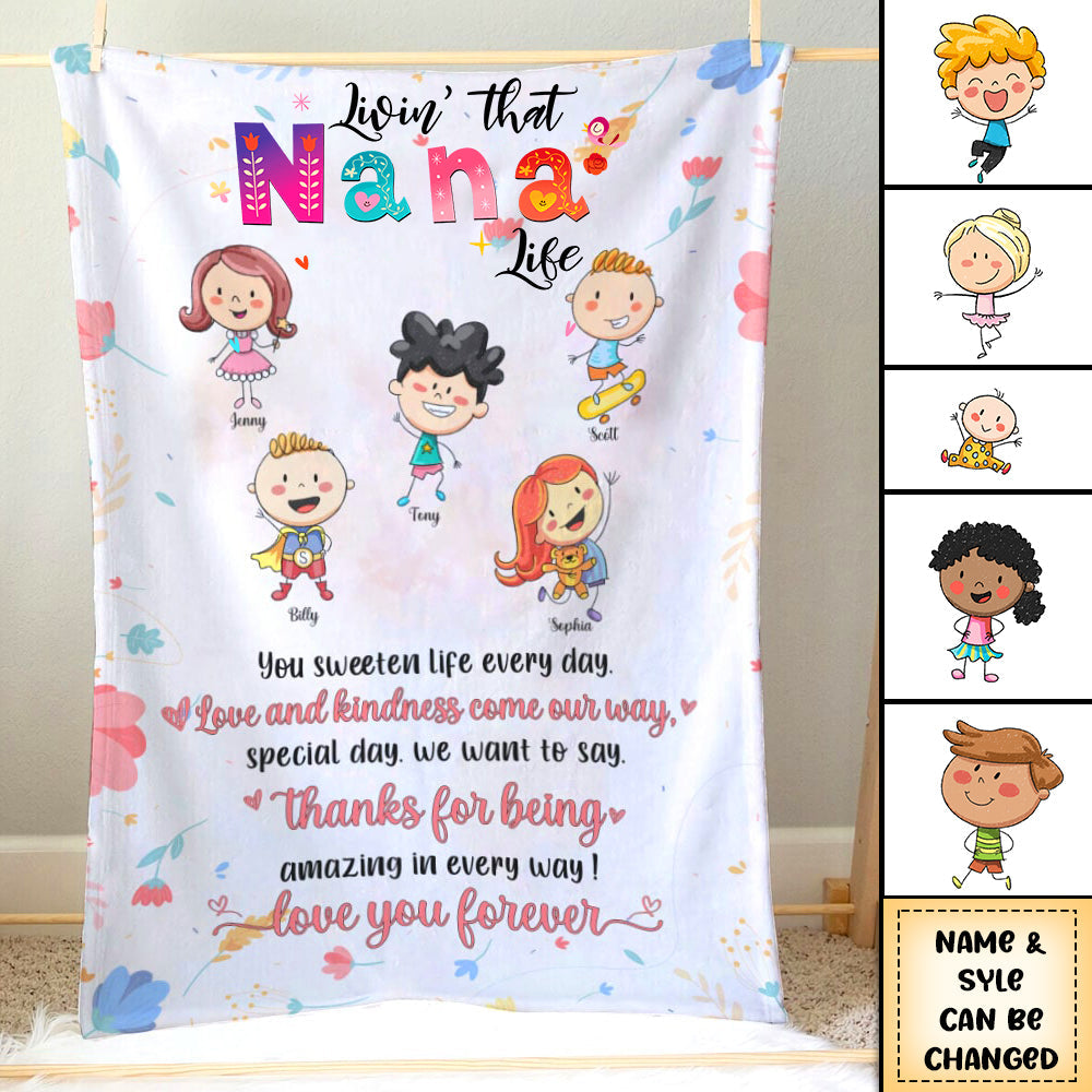 Grandma, You Sweeten Life Every Day, Personalized Blanket, Grandma,Gifts