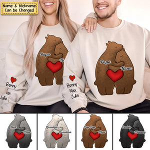 Personalized Family Bear Kids Heart Parents/Grandparents Sweatshirt