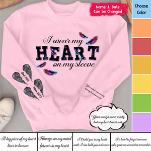 Personalized Family Loss I Wear My Heart On My Sleeve Memorial Gift 3D Sweatshirt