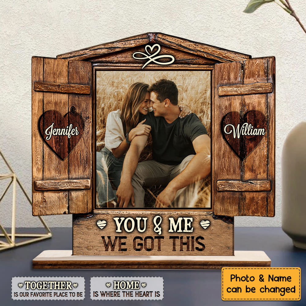 Personalized Couples Custom Photo Home Is Where The Heart Is Wood Plaque