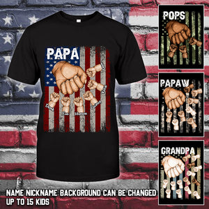 Personalized Father's Day T-Shirt Grandpa/Dad And Kid Fist Bump