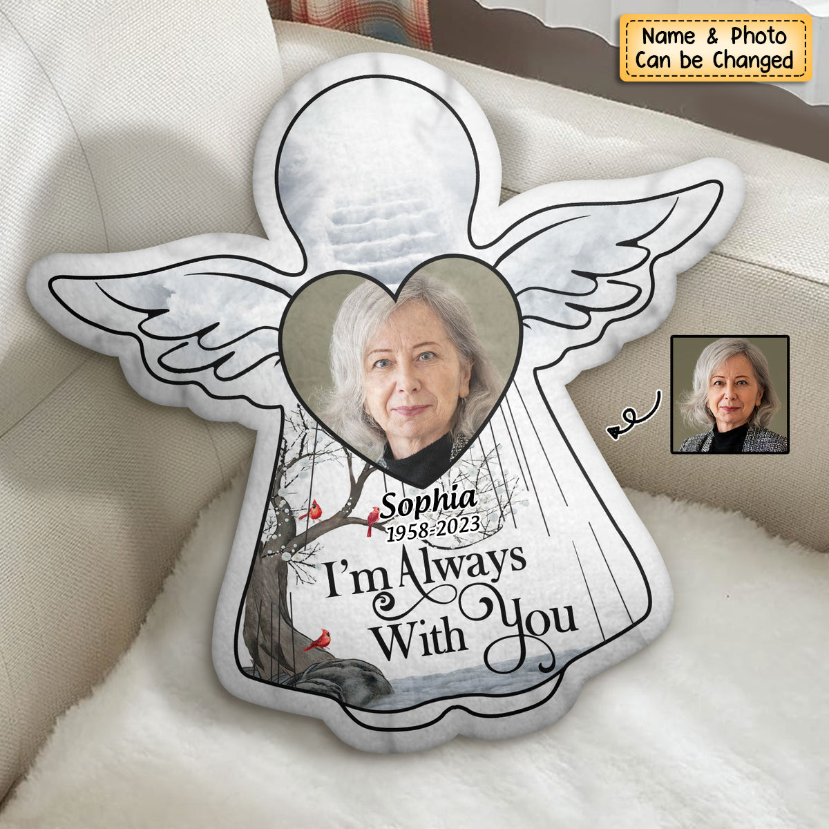 Custom Photo I'm Always With You - Memorial Gift For Family, Friends - Personalized Custom Shaped Pillow