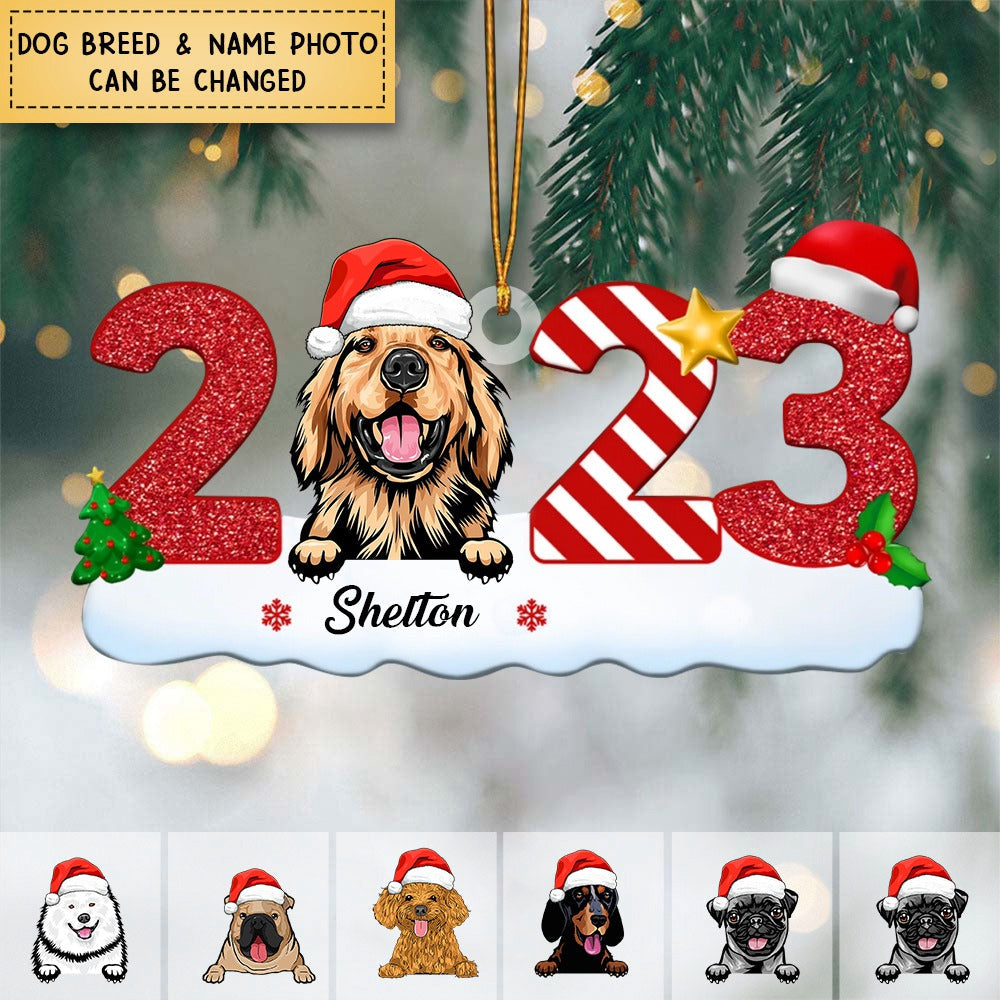 Dog 2023 Ornament Personalized Custom Mica Ornament Christmas Gift For Dog Lover