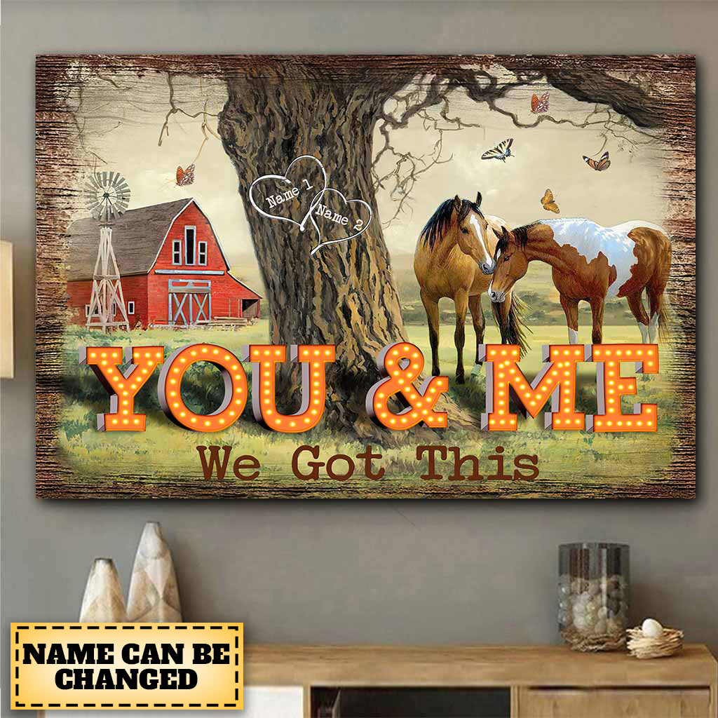 You And Me We Got This - Personalized Horse Couple Poster Canvas Print