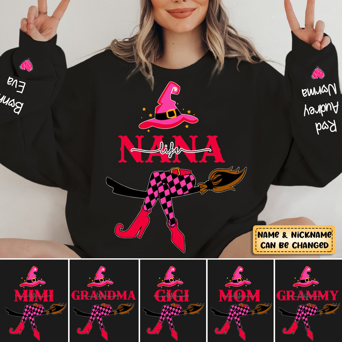 Personalized Grandma Life Witch And Grandkids Sweatshirt