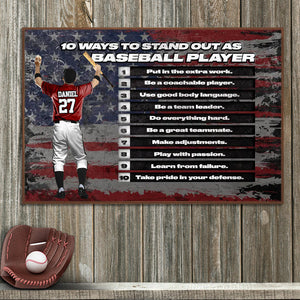 Personalized Gift for Baseball Lovers Poster-10 Ways To Standoutas Baseball Player