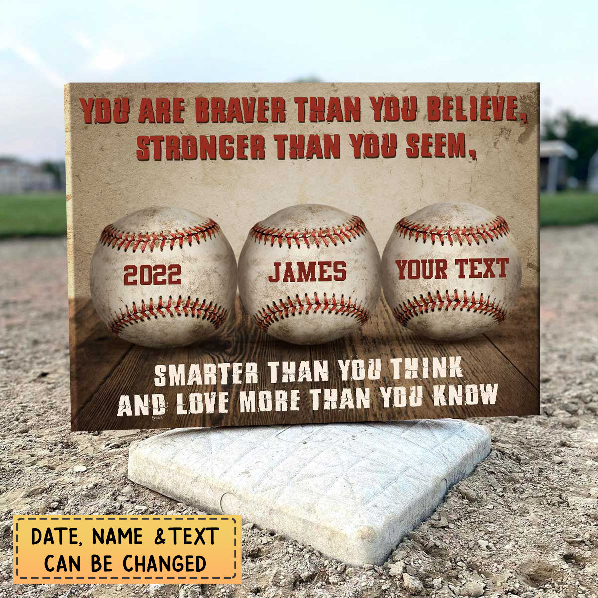 Personalized Gift for Baseball/Softball Lovers Poster -You Are Braver Than You Believe, Stronger Than You Seem