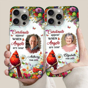 Memorial Red Cardinal Floral Personalized Phone Case