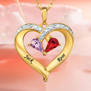 Personalized Birthstone Heart Pendant - Forever Together