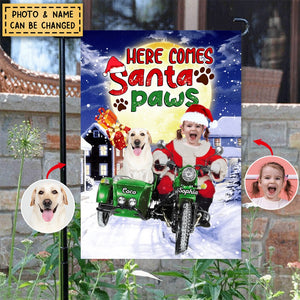 Here Comes Santa Paws Personalized Flag Christmas Gift Gift For Pet Lovers