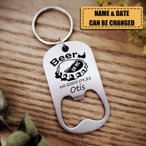 Personalized Beer Bottle Opener Keychain