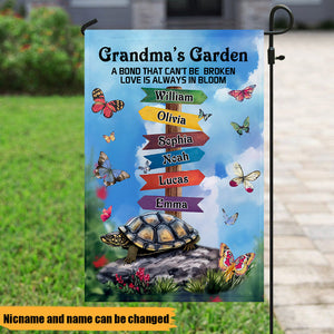 Personalized Grandma Mom's Garden Butterfly Where Love Grows Flag