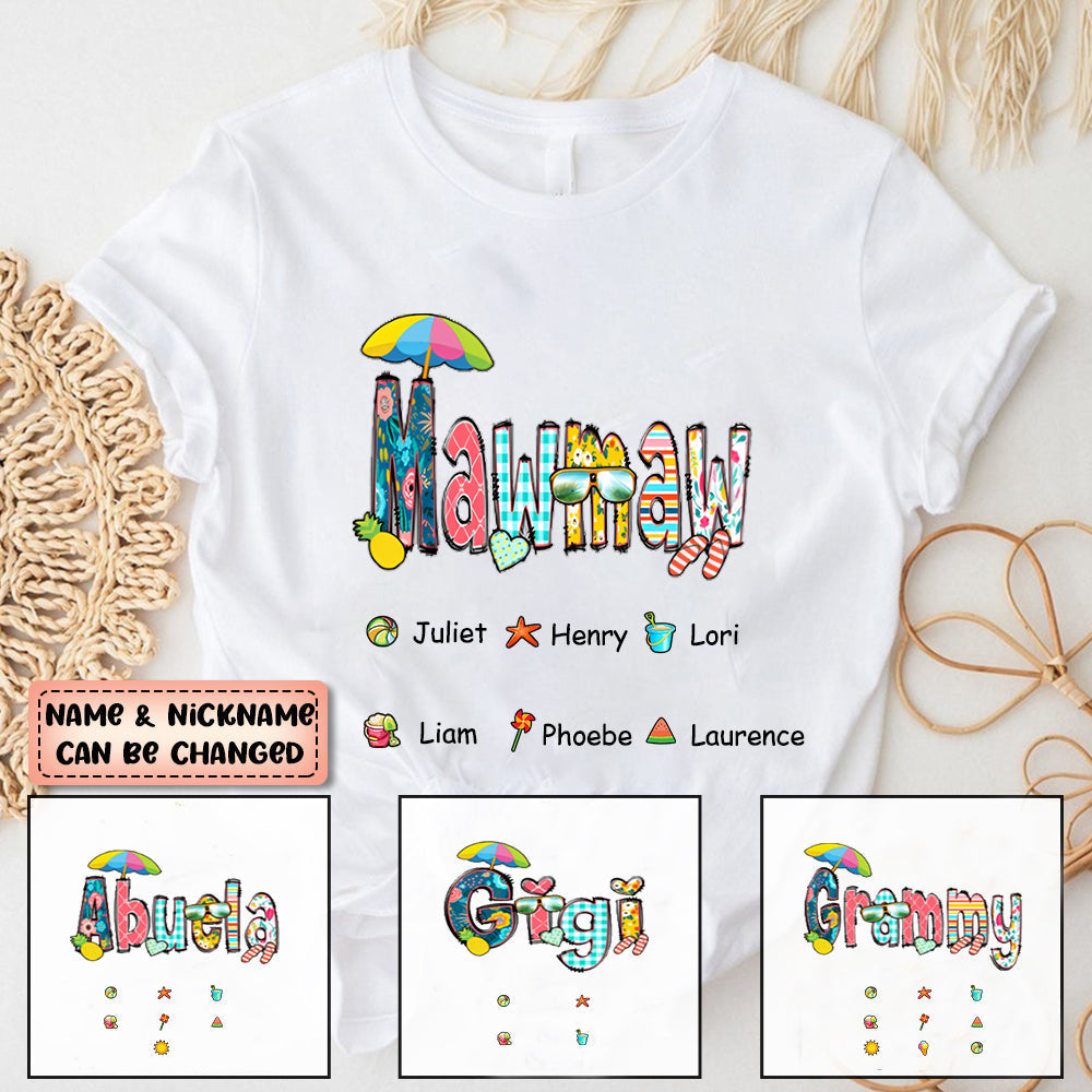 Summer Beach Grandma Life Beach Personalized T-Shirt