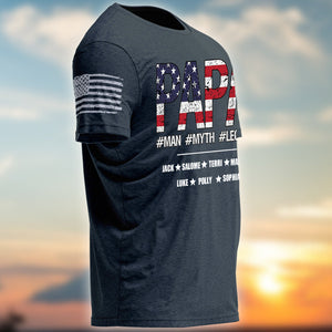 Personalized Man Myth Legend American Flag Dad T-shirt