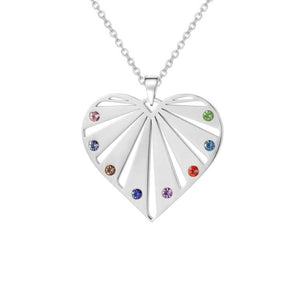 Mother's Day Gift Family Heart Birthstone Necklace