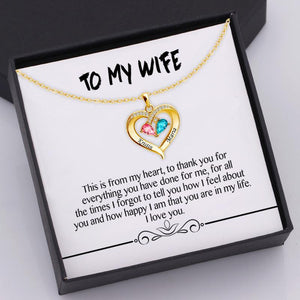 Couple Gift Forever Love Birthstone & Diamond Heart Necklace