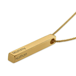 Personalized Engraved 3D Bar Necklace