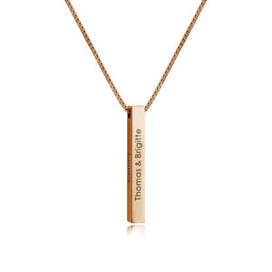 Personalized Engraved 3D Bar Necklace