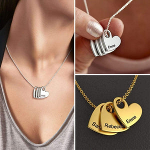 Mother's Day Gift Personalized Love Heart Pendant Necklace