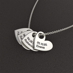 Mother's Day Gift Personalized Love Heart Pendant Necklace