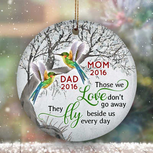 Hummingbird Dad Mom Blossom Tree Memorial Personalized Circle Ornament