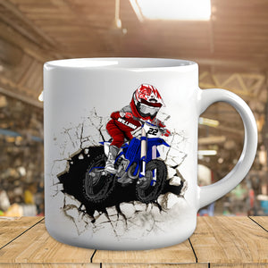 Personalized Gift For Motocross Rider Motorcyclist Crack Mug