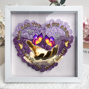 Personalized God Has You In His Arms Flower Shadow Box