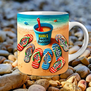 Summer Flip Flop Grandma's Beach Buddies Personalized Mug