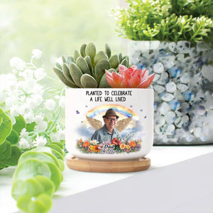 Personalized These Flowers Bloom Memorial Photo Plant Pot