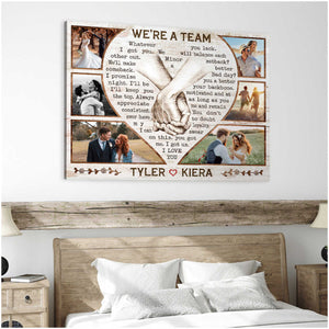 Personalized We're a Team Photo Couple Newlywed Sentimental Gift Canvas Prints