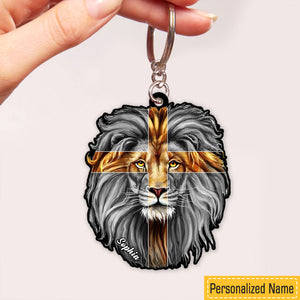 Personalized Jesus Lion Keychain