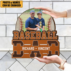 Personalized Custom Photo Shaped Wood Sign-Baseball Dad We Love You, Gift For Dad, Sport Fans