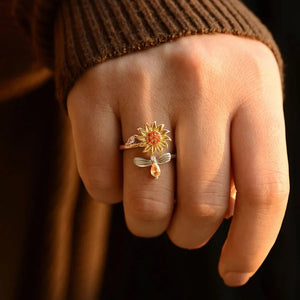 To My Daughter/Granddaughter Sunflower Fidget Ring "You Are My Sunshine"