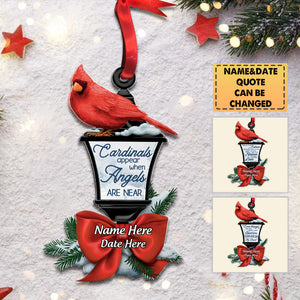 Personalized Heaven Cardinals Christmas Ornament