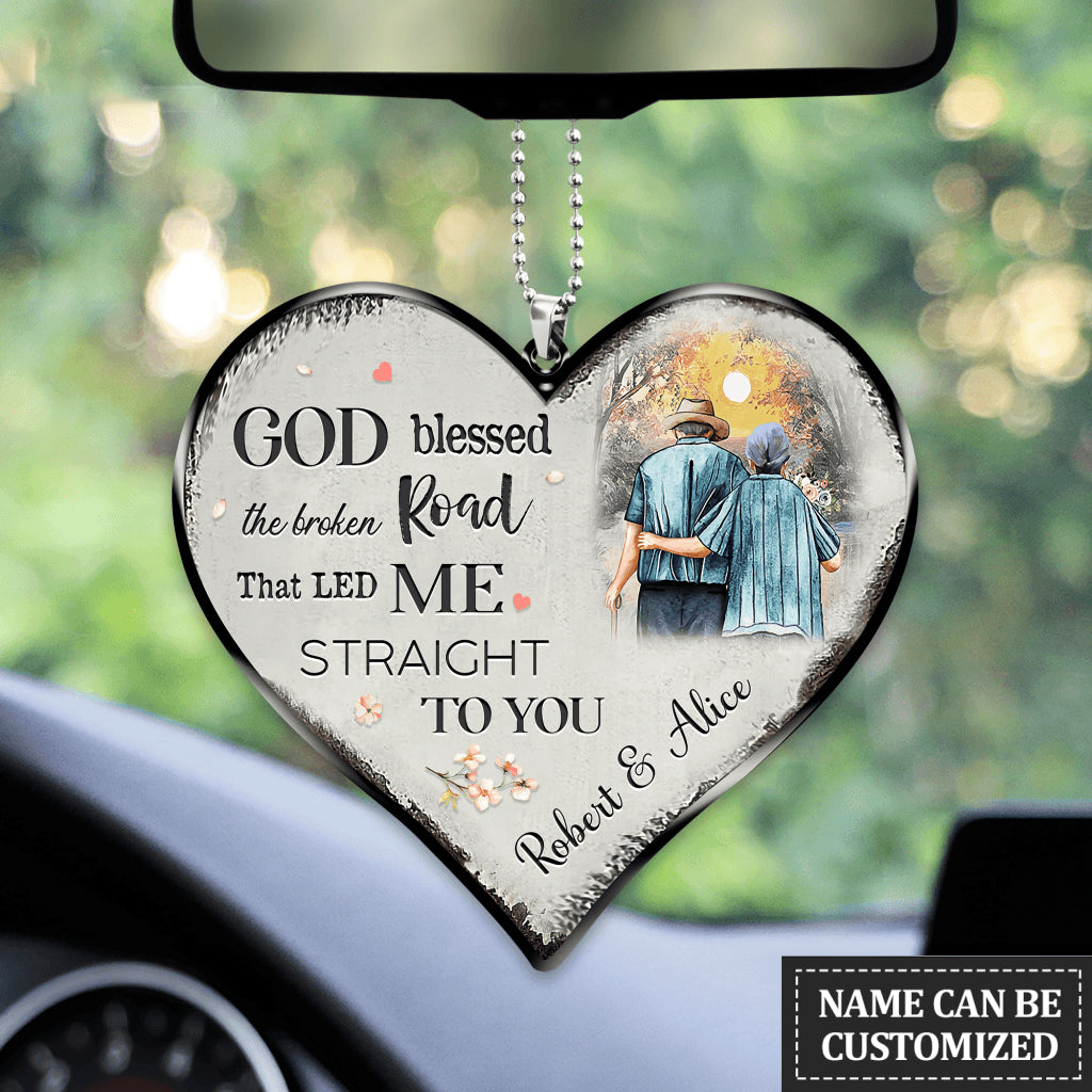 Personalized God Blessed Old Couple Ornament