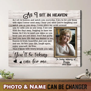 As I Sit In Heaven Personalized Memorial Canvas Prints