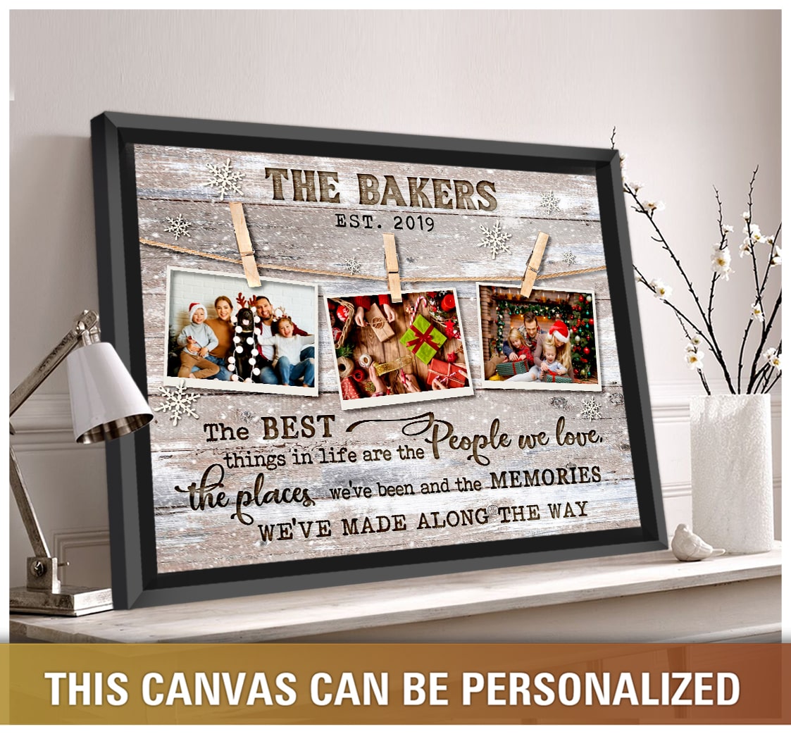 Personalized Family Gift The Best Things Christmas Canvas Print