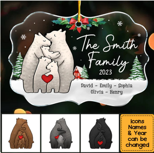 Personalized Gift For Family Bear Christmas Ornament