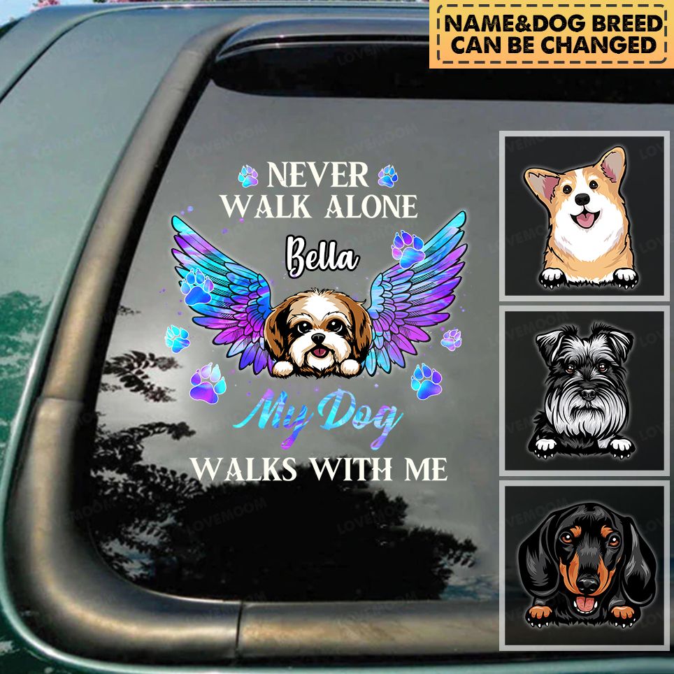 Personalized Dog Mom Never Walk Alone Decal